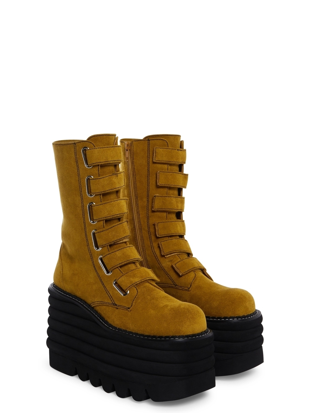 *NEW* "DESERT ELEVATION" Chunky Platform Suede Boots in Mustard
